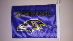 New NFL Baltimore Ravens 11X14 Window Mount 2-Sided Car Flag